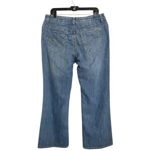 DKNY Soho Denim Jeans Womens 14 short Mid Rise Medium Blue Stretch Straight Leg